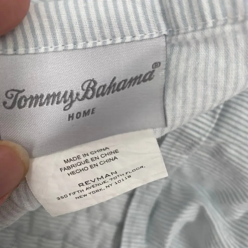 Tommy‎ Bahama Pillow Shams Standard Blue & White Tropical Birds Quilted Coastal